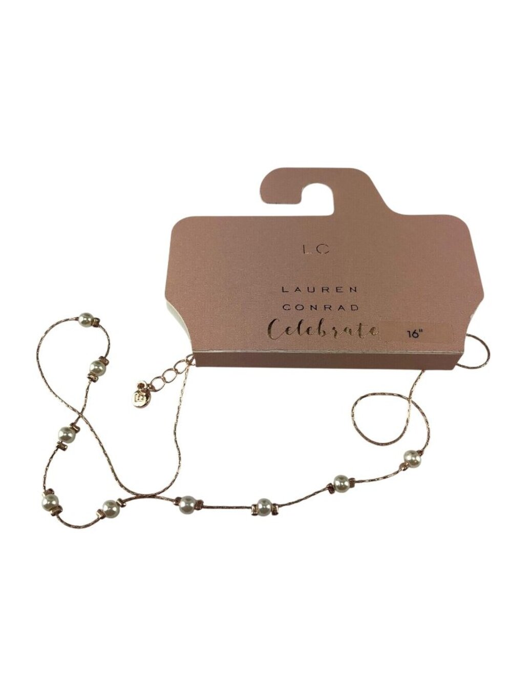 LC Lauren Conrad Necklace Copper Tone with Faux Pearls
